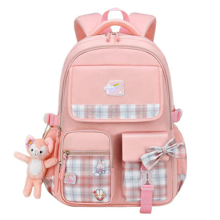 Charming children's backpack with cartoon design, ample capacity, and lightweight nylon construction