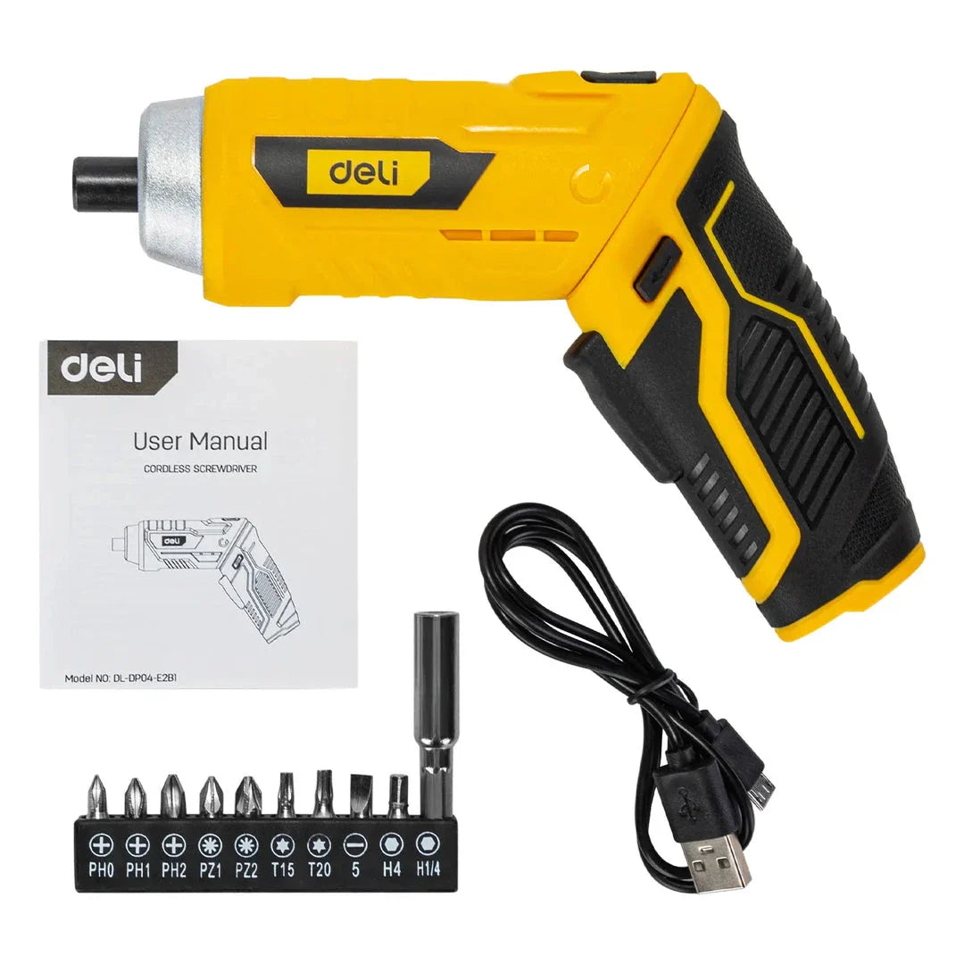 3.6V Cordless Electric Screwdriver with LED Light for DIY and Home Improvement Projects