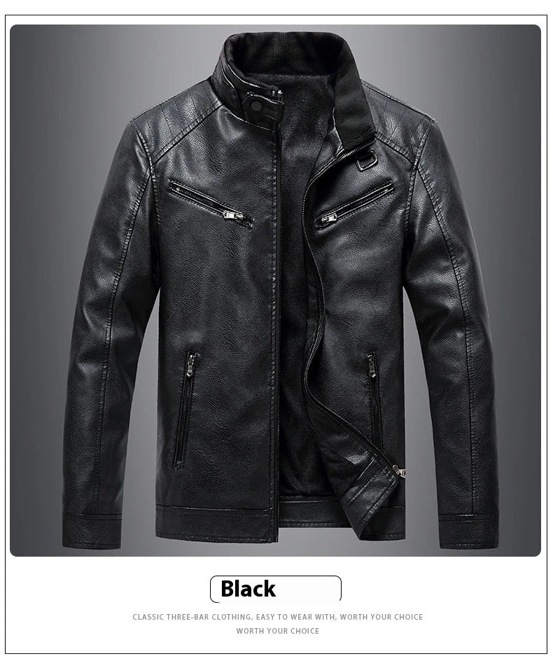 Stylish Fleece-Padded Jacket with PU Leather Accents in Various Colours