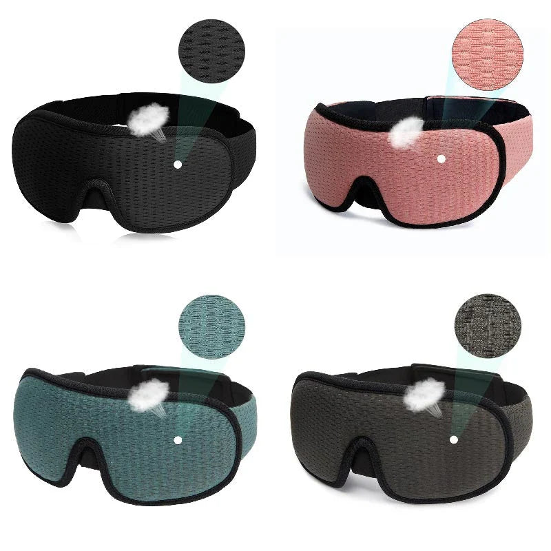 Luxury 3D memory foam sleep mask with adjustable elastic band for a tailored fit and complete darkness