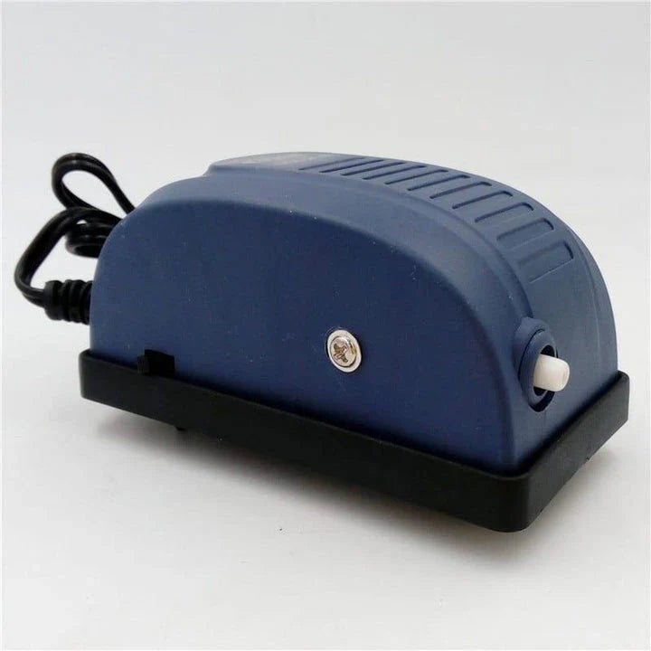 A high-quality aquarium air pump with 2.5-watt motor and 3-litre-per-minute output, designed for whisper-quiet and reliable performance.