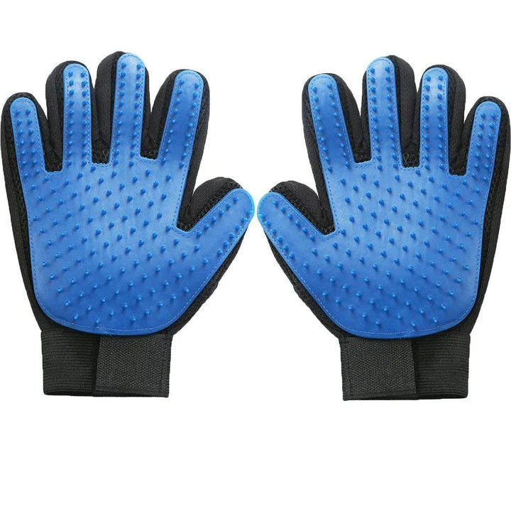 Versatile rubber grooming glove for dogs, featuring a flexible, customised fit and gentle hair removal for effective pet care