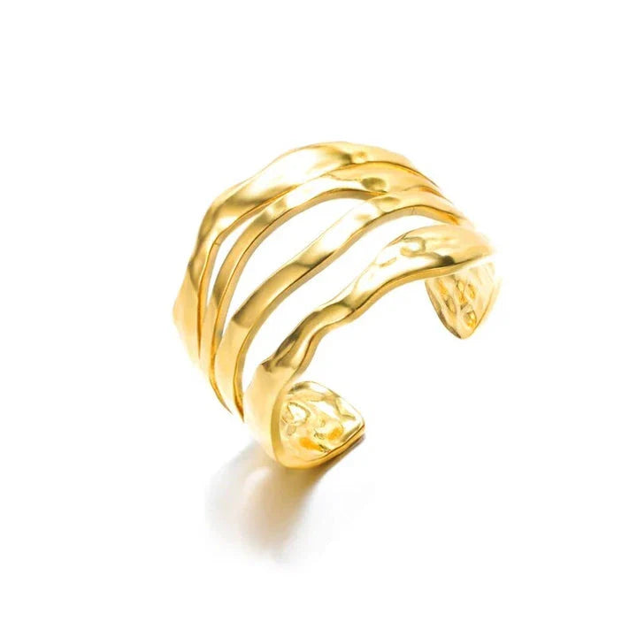 Stainless steel minimalist rings for women in a variety of sizes, showcasing a sleek and sophisticated design