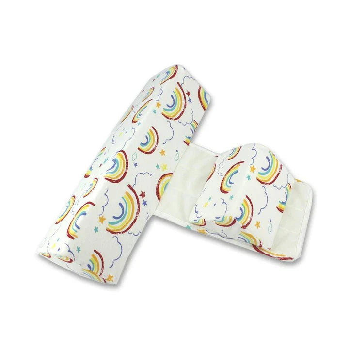 Soft, breathable cotton newborn baby sleeping pillow with adjustable fit and triangular anti-roll design for a comfortable, secure sleeping experience
