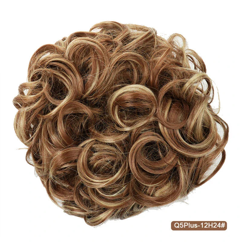 Messy Chignon Donut Hair Bun Pad in Fawn Brown, a versatile hair accessory that provides effortless elegance