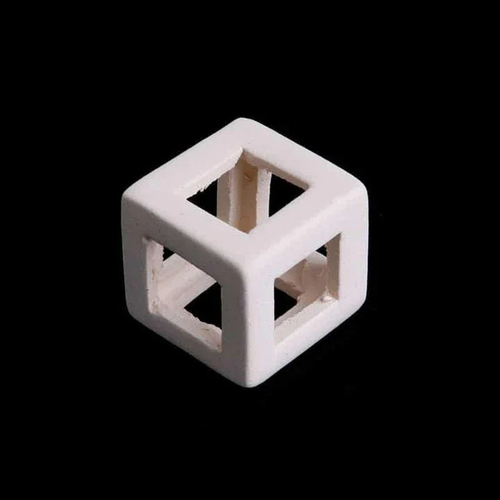 Elegant white ceramic cube aquarium decor with a modern, minimalist design