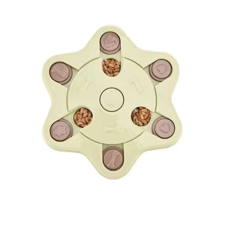 Trendha Clever Canine Puzzle Toy with removable brick pieces and separate treat compartments for dogs