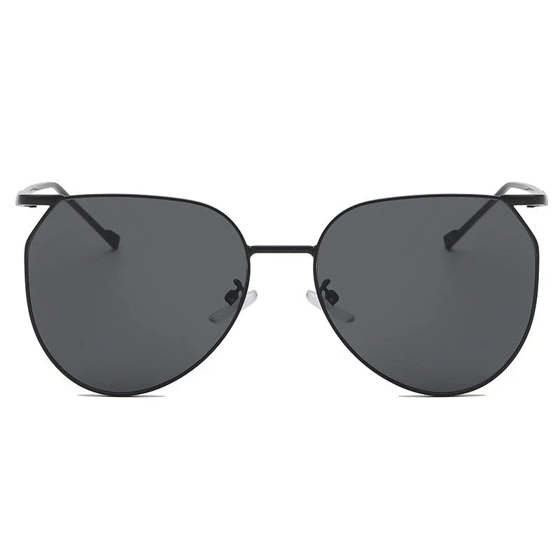 Elegant oval-shaped sunglasses with gradient lenses and alloy frames, offering timeless British style and UV protection.