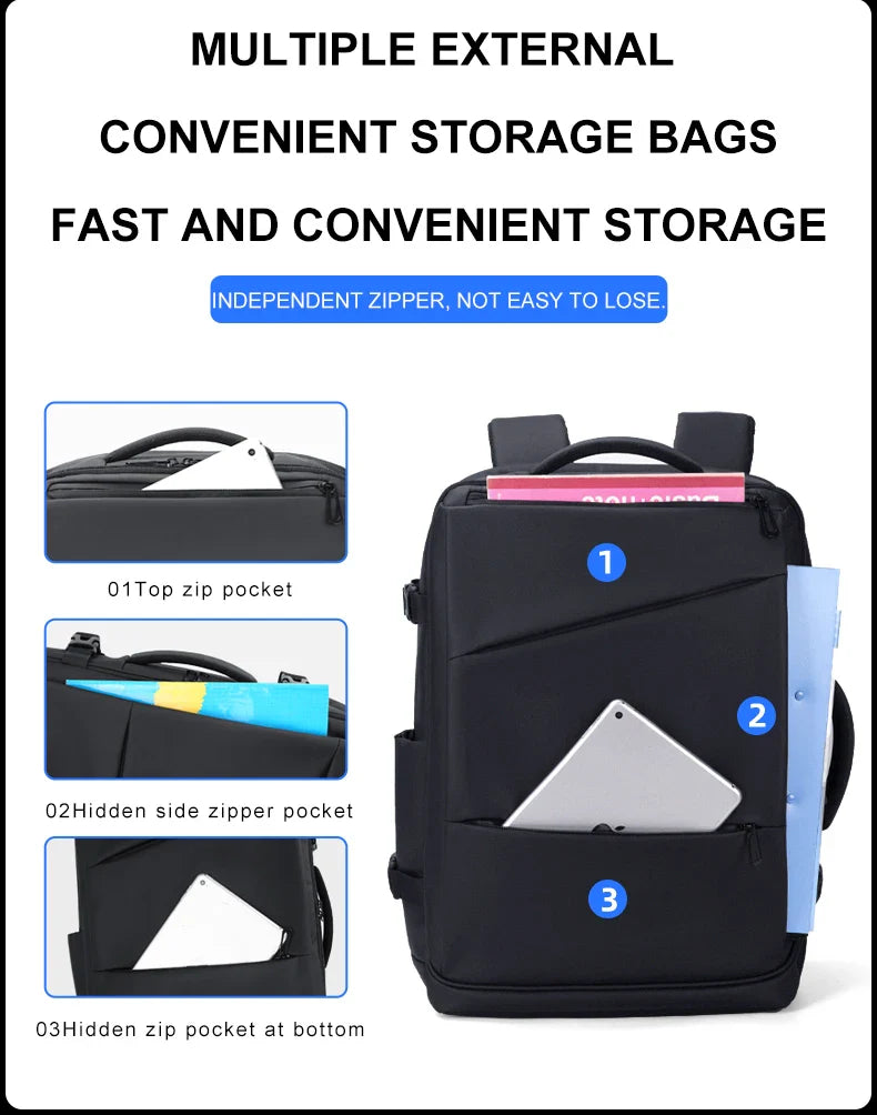 Versatile Backpack made of premium Oxford textile with multiple pockets for organised storage
