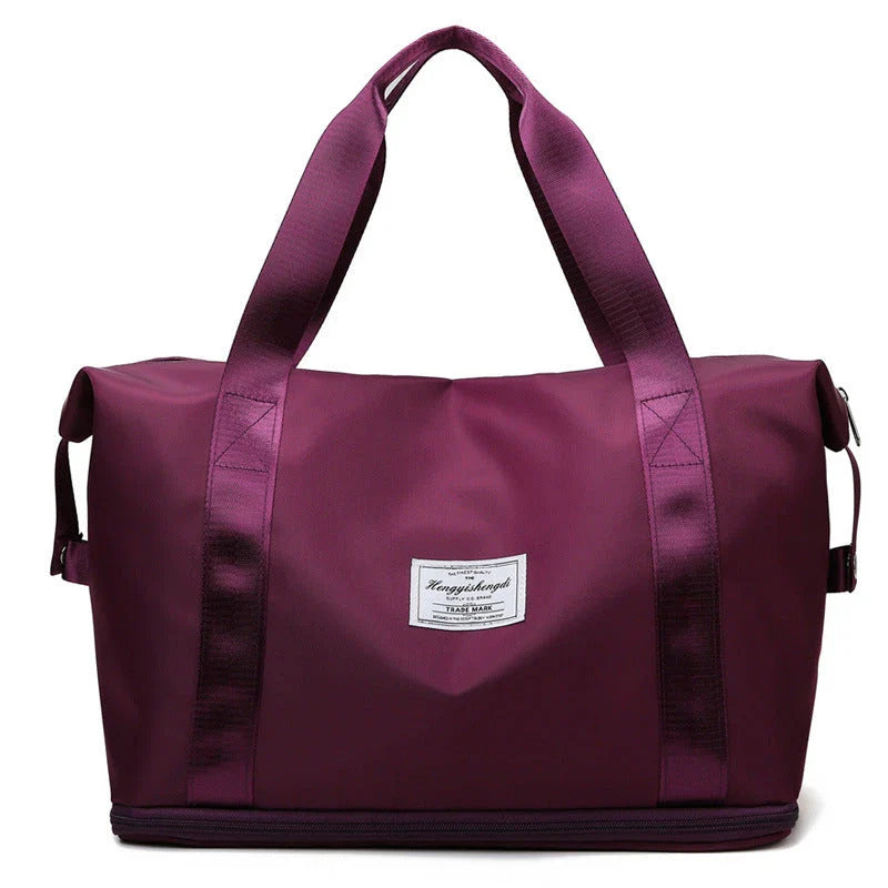 Large capacity travel bag with multiple pockets for fitness, gym, and outdoor activities