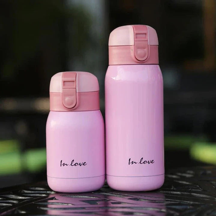 Stylish stainless steel travel thermos with compact and lightweight design, perfect for keeping drinks hot or cold on the go