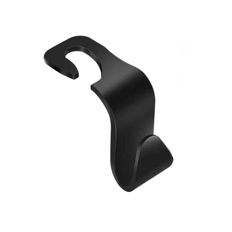 Premium 4-pack car seat headrest hooks in black, designed to organise and declutter UK drivers' vehicles