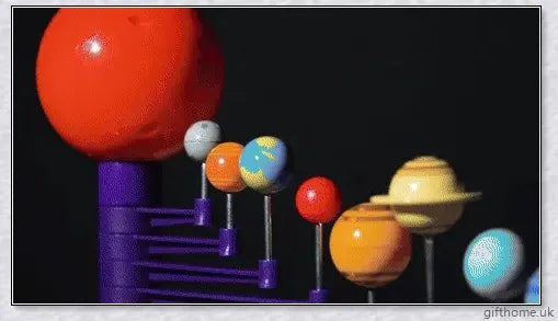 Colourful sky projector displaying planets and stars, creating a starry night effect in a room