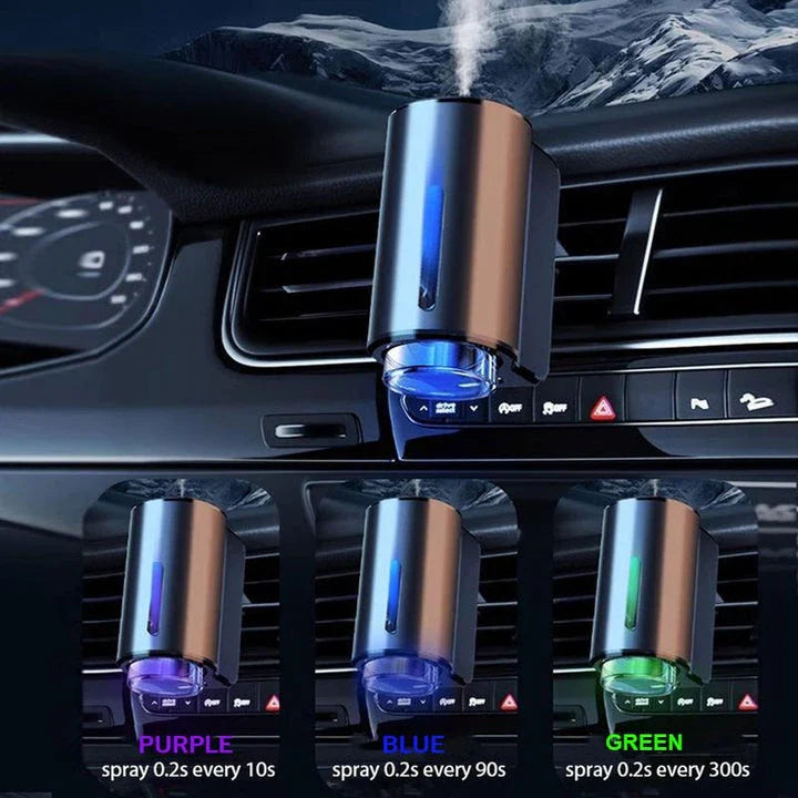 Elegant car air vent aroma diffuser with intelligent atomising technology for even fragrance distribution