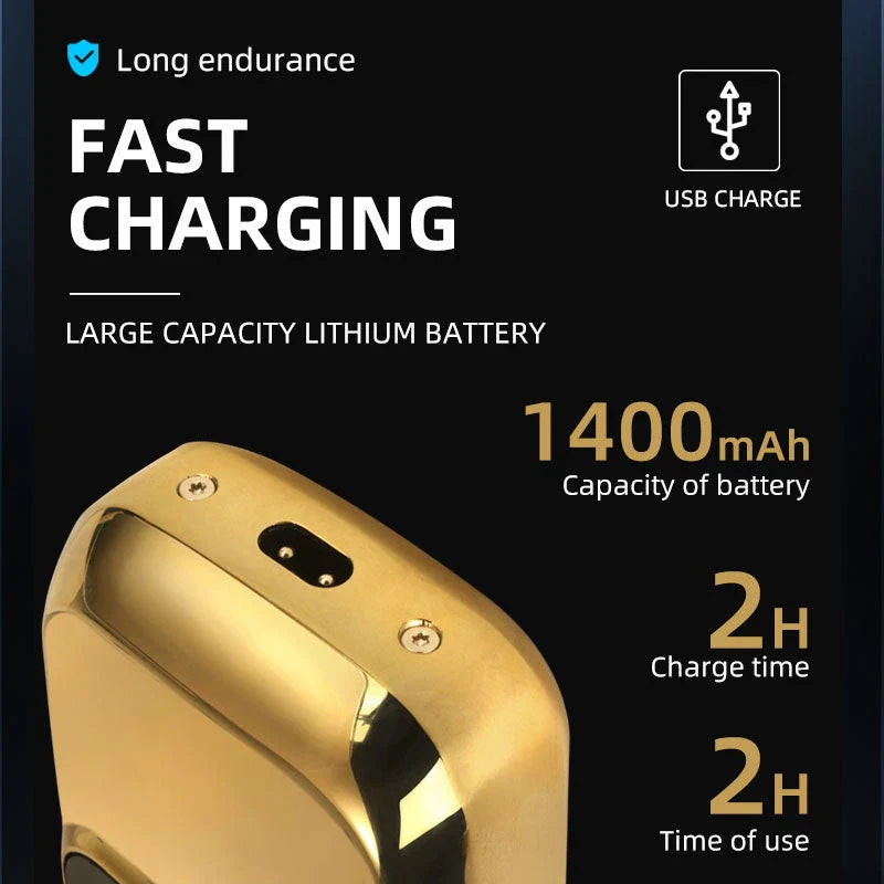 Premium 2-in-1 Electric Foil Shaver with Adjustable Speed Settings, Waterproof Design, and Automatic Cleaning Function