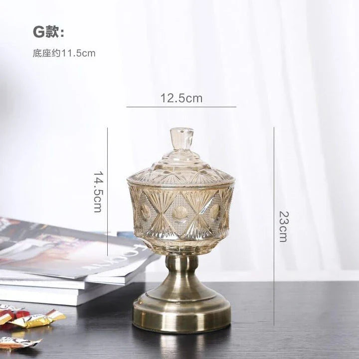 Elegant Nordic-style crystal glass storage pot with minimalist design for organizing kitchen or living space