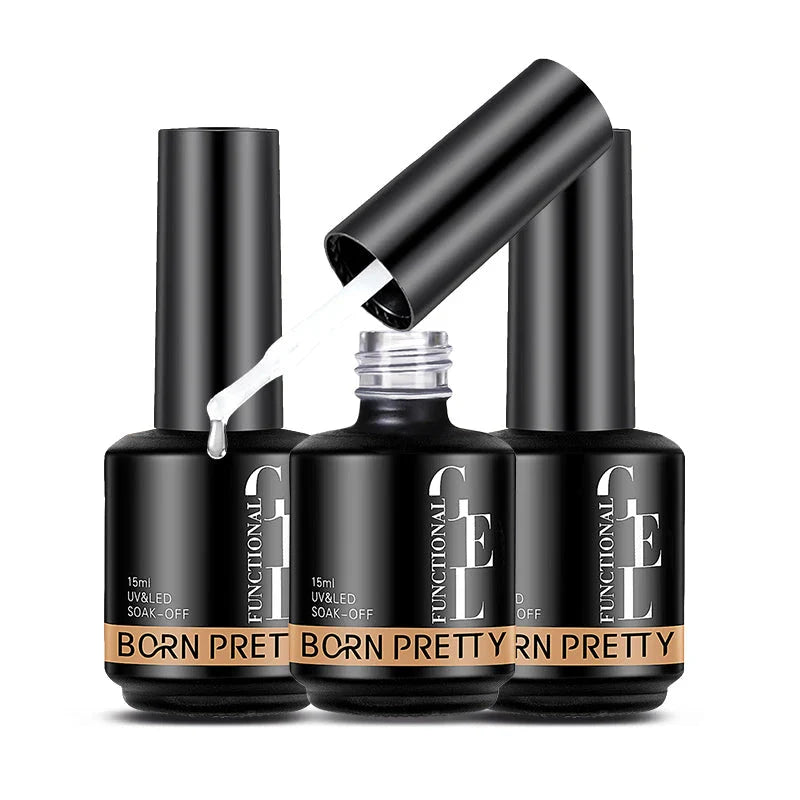 Premium 15ml Base and Top Coat Reinforcement Gel for creating salon-quality nail art designs at home