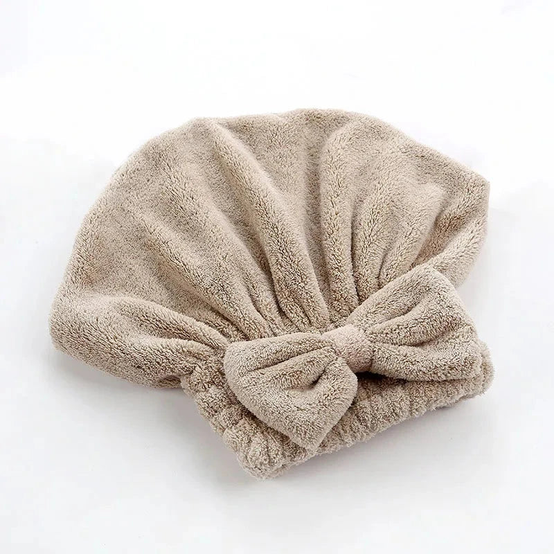 Bamboo Hair Towel Wrap: Microfibre Hair Drying Turban with Stylish Bowknot Design
