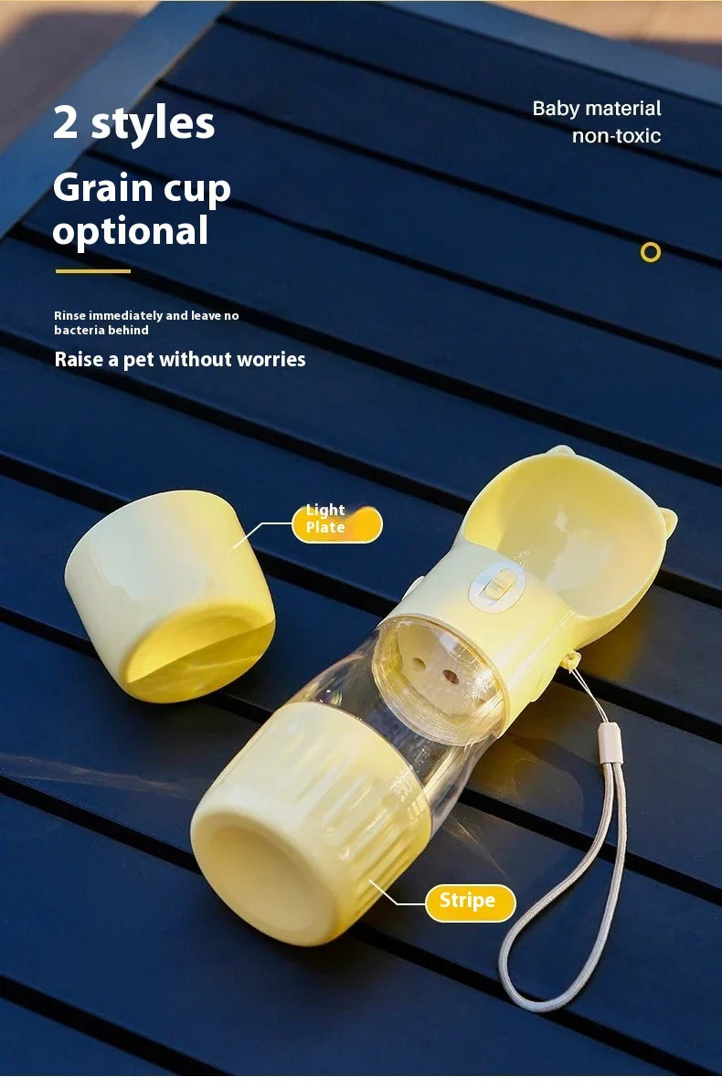 Portable pet drinking cups in various colours and sizes for hydrating your furry friend during outdoor activities