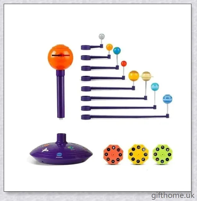 Colourful sky projector displaying planets and stars, creating a starry night effect in a room