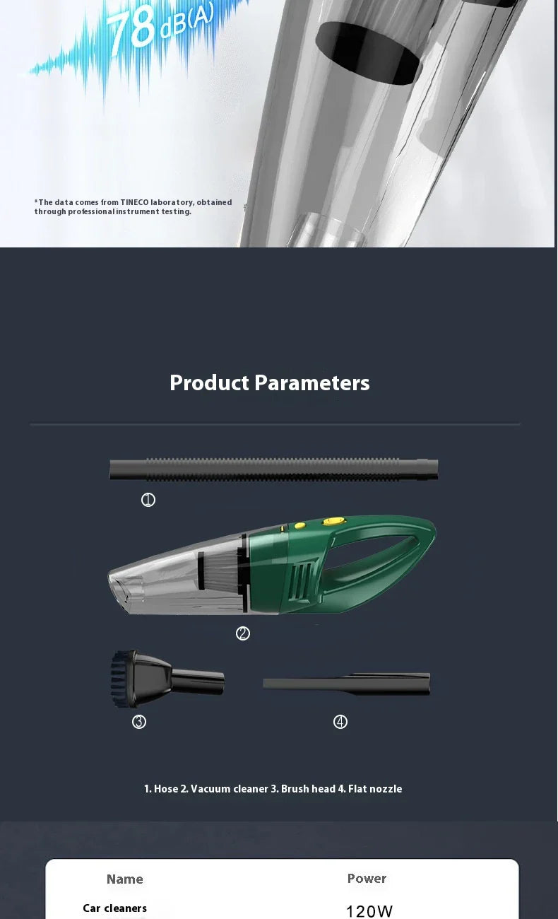 Premium cordless car vacuum cleaner with powerful suction and rechargeable battery for effortless cleaning of vehicle interiors