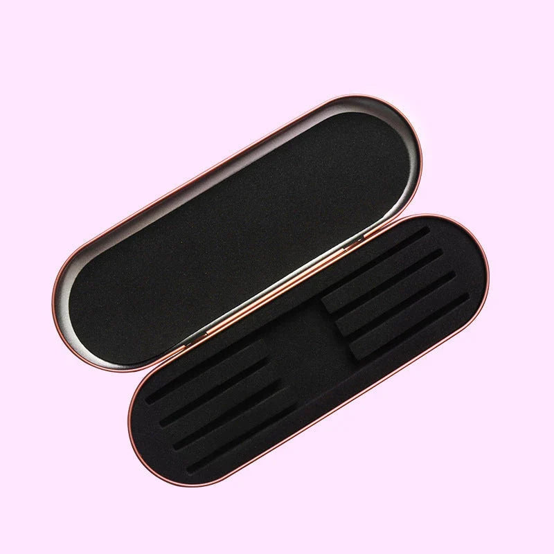 Premium 4-Slot Eyelash Tweezers Storage Box in Silver Colour, Designed to Protect and Organise Eyelash Extension Tools