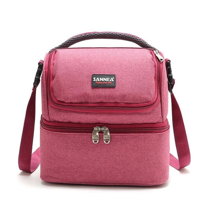 Premium insulated cooler bag with dual compartments for chilled drinks and snacks, made from durable Oxford cloth in a range of stylish colours.