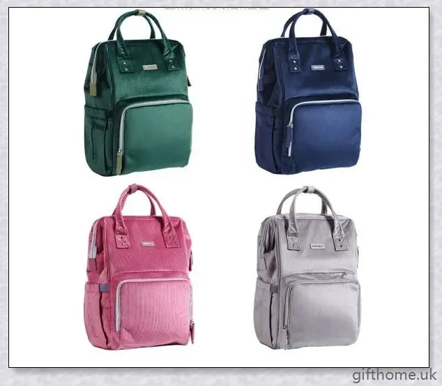 Premium polyester nappy backpack with multiple pockets and adjustable straps, perfect for modern British parents