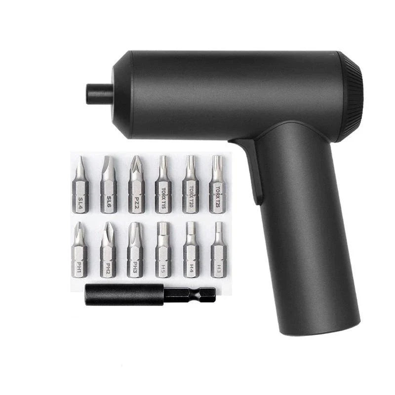 A powerful 3.6V cordless electric screwdriver with 12 precision bits, designed for efficient home DIY tasks like furniture assembly and appliance repair.