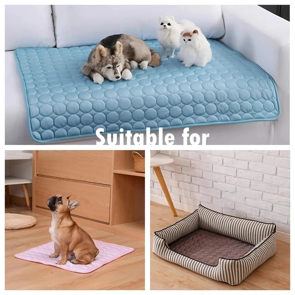 Extra large self-cooling mat for pets, perfect for keeping dogs and cats cool and comfortable during hot UK summers