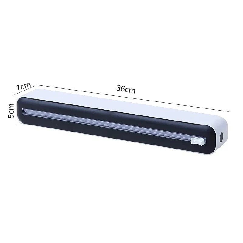 Magnetic Kitchen Wrap Dispenser with Slide Cutter - Adjustable Holder, Magnetic Backing, and Precise Cutting