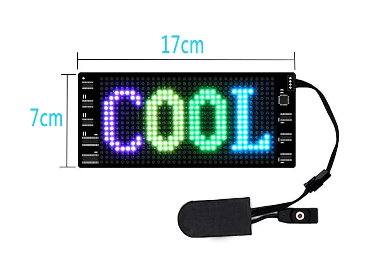 Rechargeable Bluetooth Soft Screen Hat with Flexible LED Display in Black