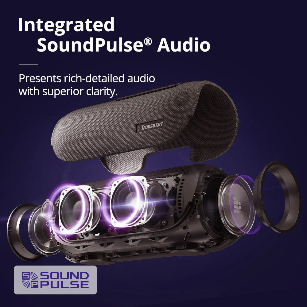 Powerful 60W portable outdoor party speaker with booming bass, waterproof design, and versatile connectivity options