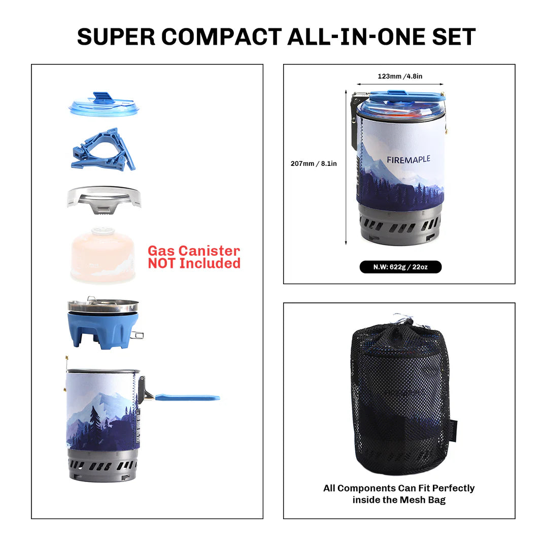 Camping Cooking System with Micro Regulator Portable Stove in Red - Durable Outdoor Cooking Companion