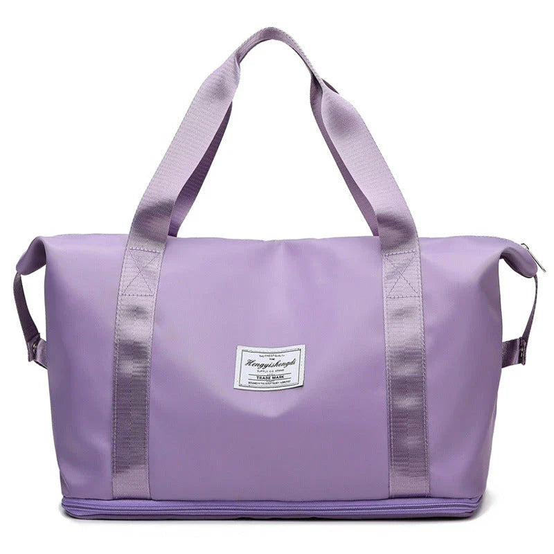 Large capacity travel bag with multiple pockets for fitness, gym, and outdoor activities