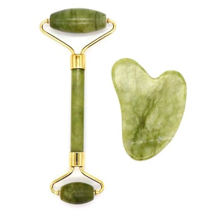 Luxurious Jade Roller and Guasha Set for Soothing Facial Massage and Skin Rejuvenation