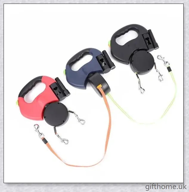 Premium retractable dog leash with dual-headed design for improved control and smooth, tangle-free retraction