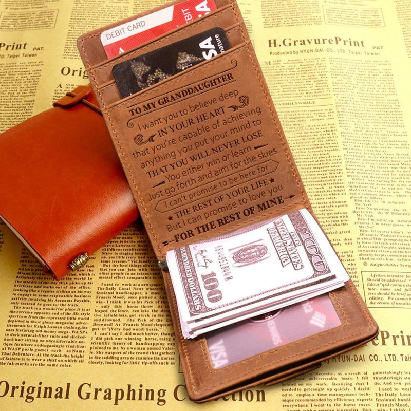 GiftHome UK Premium Crazy Horse Leather Wallet with Laser Engraving