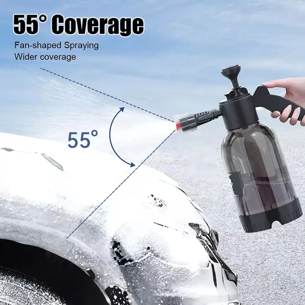 Premium 2L High-Pressure Car Wash & Garden Foam Sprayer with ergonomic design and hands-free spraying capabilities