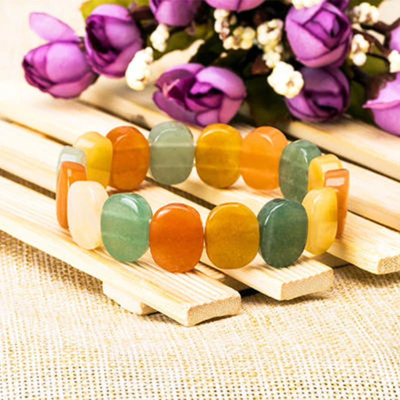 Elegant Tiger Eye crystal bracelet with geometric design, a versatile accessory for women