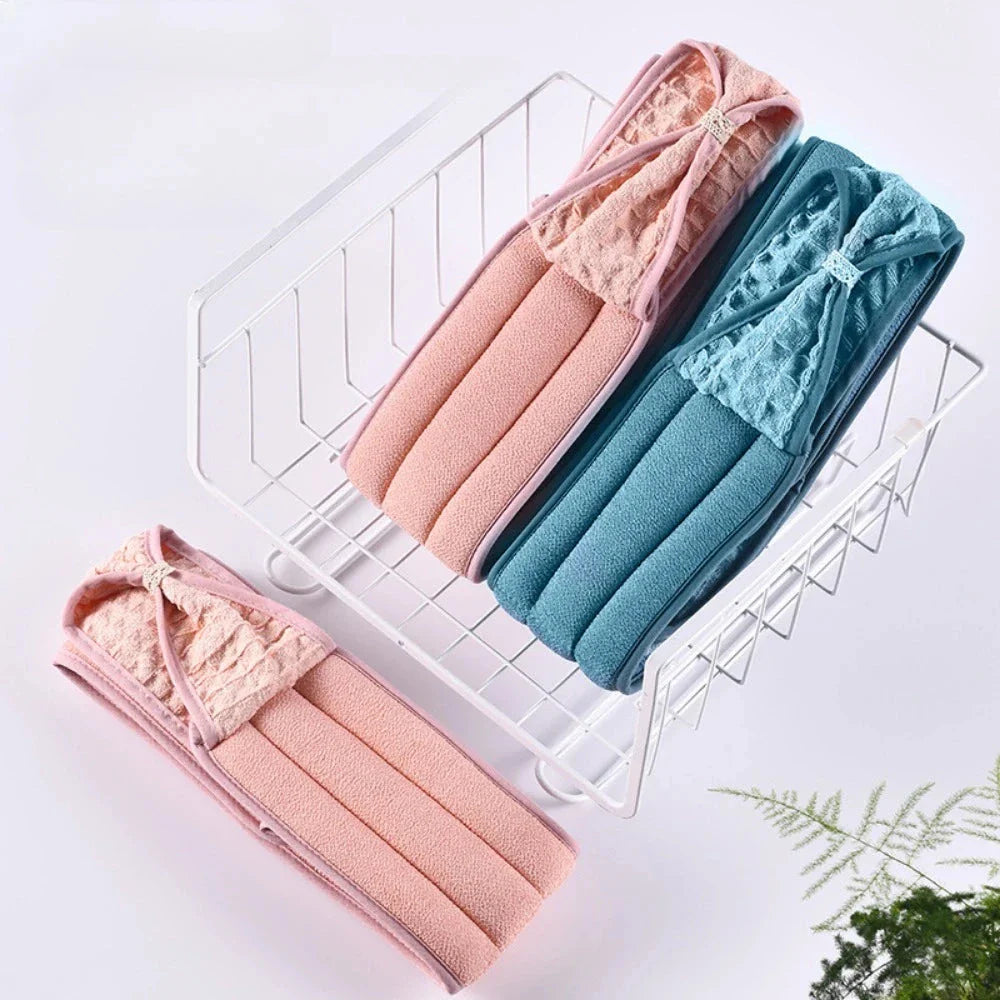Premium 3-Piece Body Scrubber and Back Massage Bath Brush Set in various colours - pink, blue, and coffee
