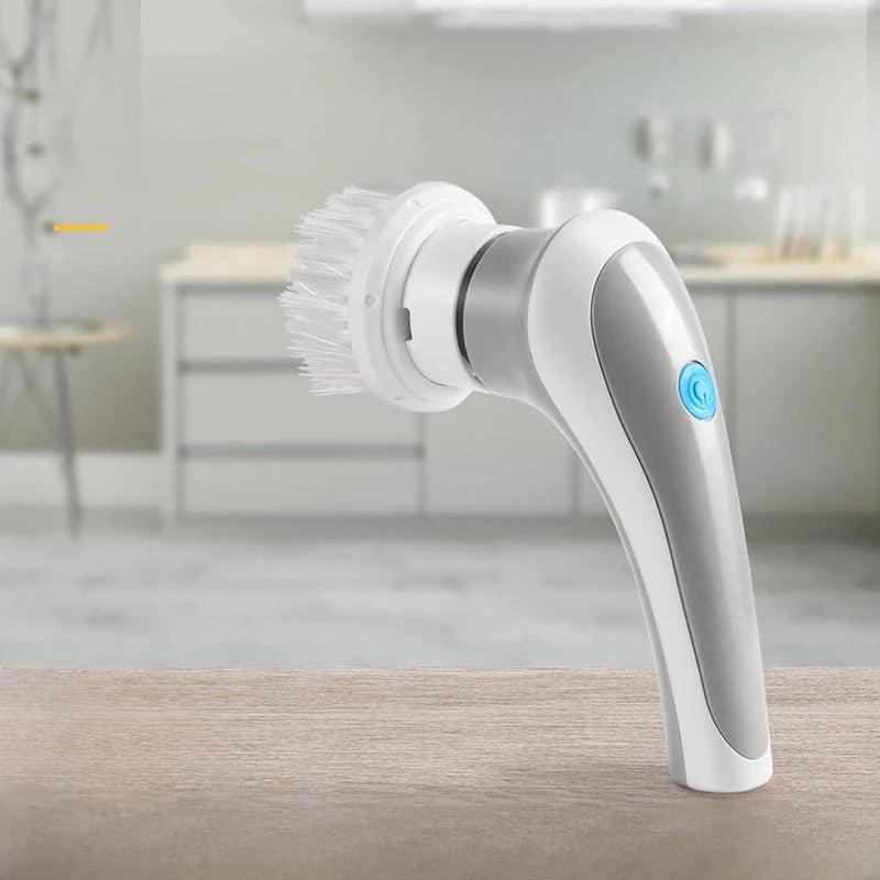Premium 3-in-1 USB Rechargeable Electric Cleaning Brush with 360° rotation, compact design, and multiple brush heads for versatile household cleaning