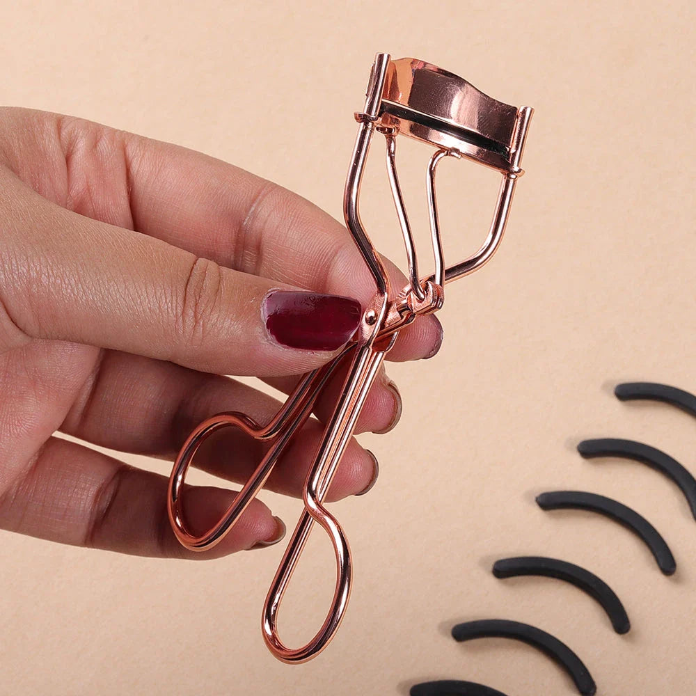 OVW 1PCS Eyelash Curler Clip in rose gold, designed for effortlessly curled and volumized lashes
