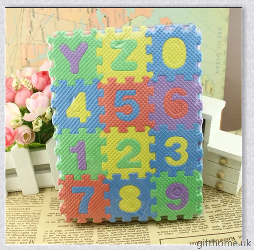 Premium baby crawling mat made of soft, cushioned EVA foam in vibrant colours to stimulate sensory development and encourage exploration.
