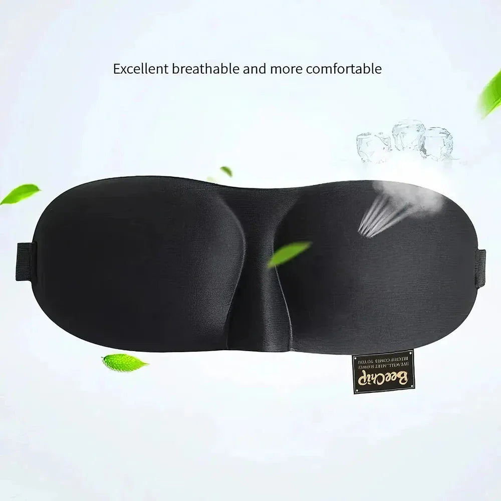Premium 3D contoured sleep mask with soft memory foam for undisturbed, comfortable sleep