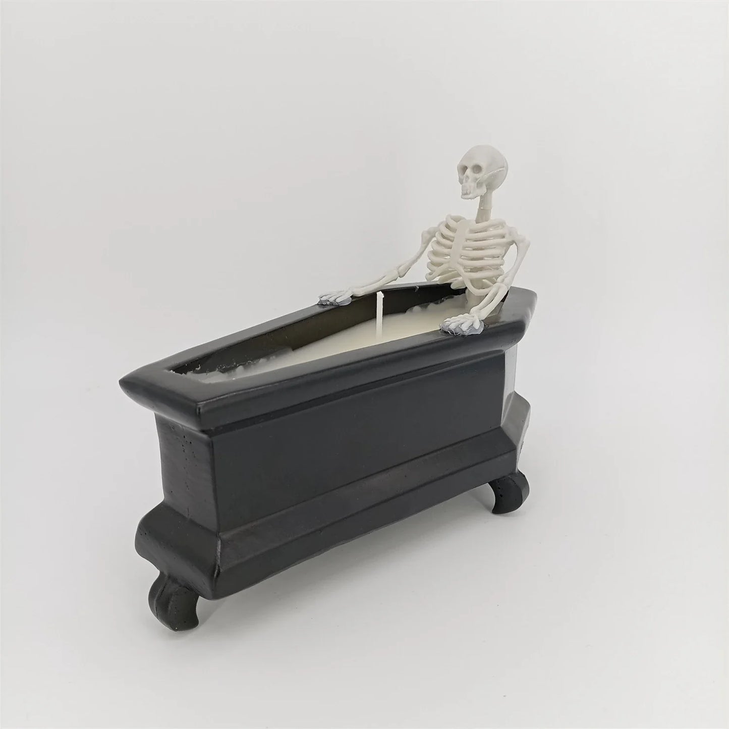 Meticulously crafted resin and wax Bubble Bath Skeleton Halloween decoration with enchanting details