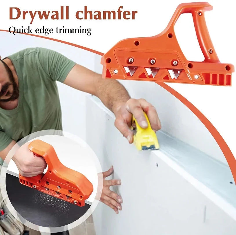 Professional drywall hand plane with adjustable 45/60-degree blade for precision chamfering and woodworking tasks