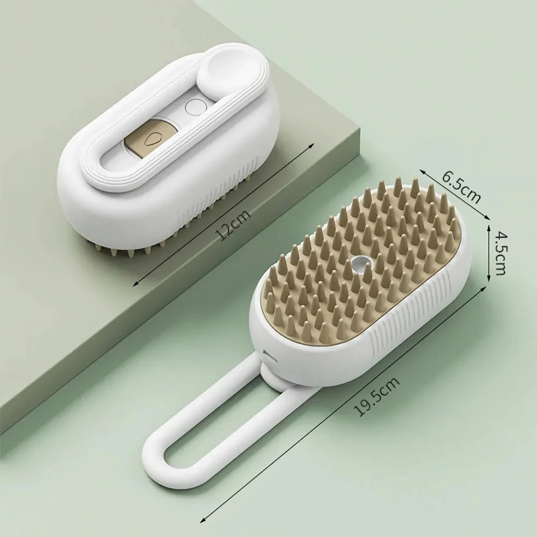 Premium 3-in-1 electric pet grooming brush with self-cleaning mechanism and soothing spray, suitable for cats and dogs