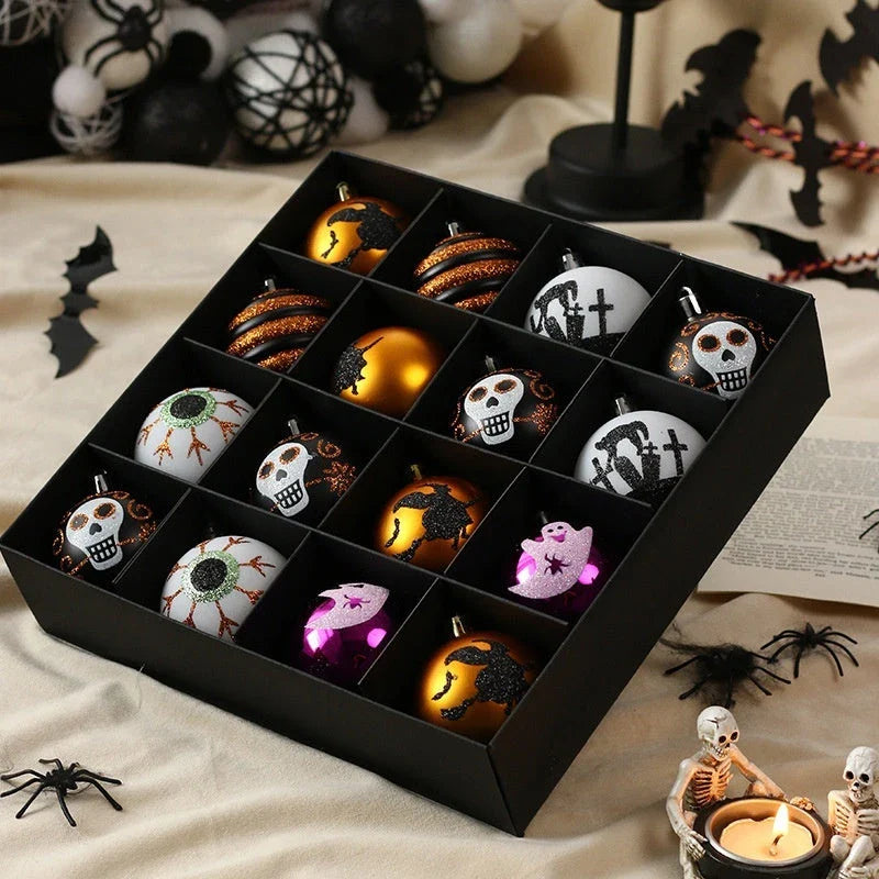Handcrafted painted ghost pendants in a versatile design for Halloween decor and parties