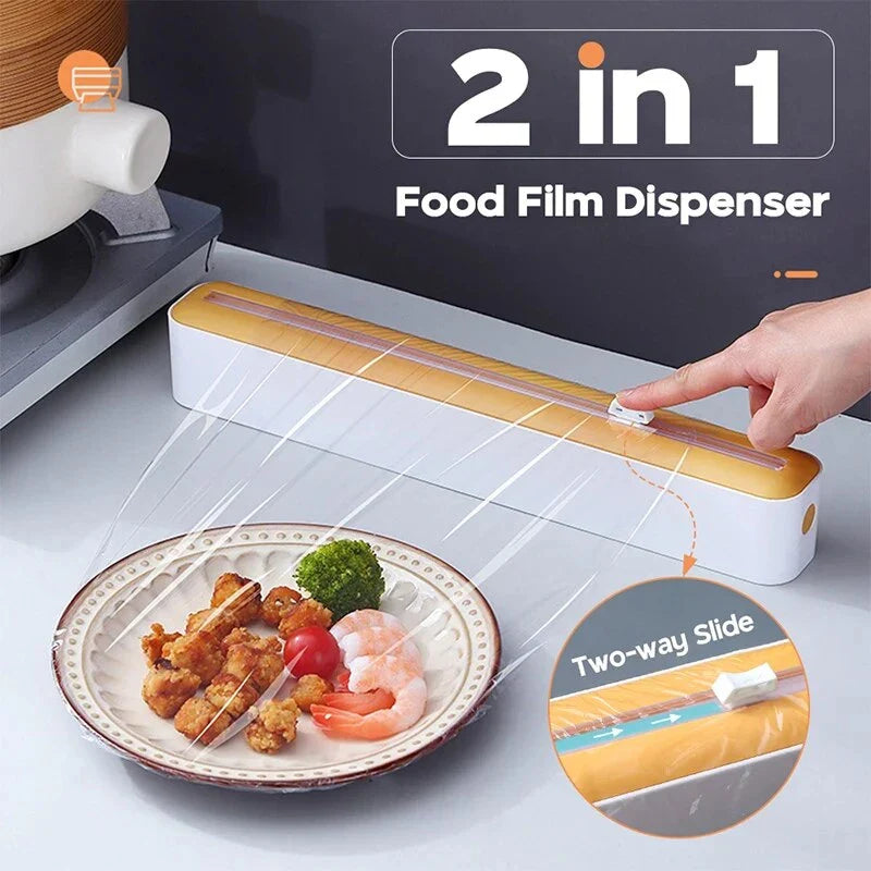 GiftHome UK Magnetic Kitchen Wrap Dispenser with Slide Cutter - Efficient Organiser for Foil, Film & Paper